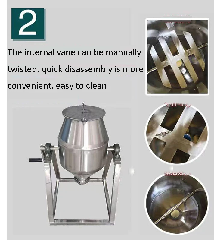 5L Small Powder Mixing Machine Manual Rotary Drum Powder Mixer Nail Powder Mixing Machine 360 Degree Hot Sale Equipment