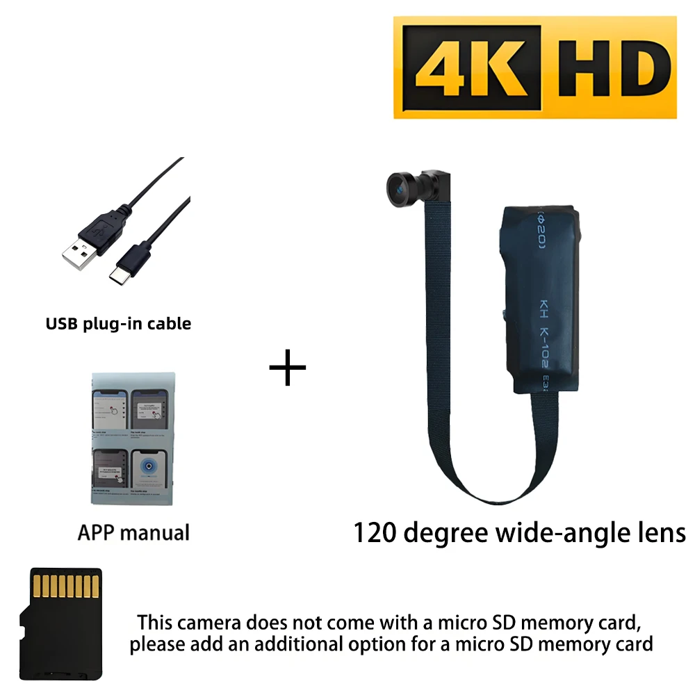 Nieuw verbeterde 4K HD mini WiFi-camera, ondersteunt op afstand bekijken, bewegingsdetectie, DIY-camera in nanny-stijl voor thuis