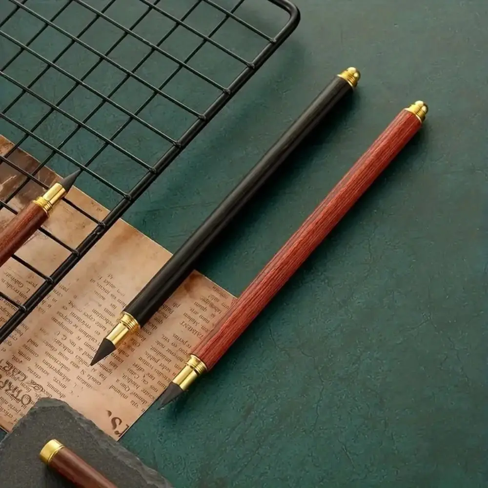 

0.5mm 3 Colors Wooden Pencil Professional Smooth Vintage Brass Wooden Pencil Classical Portable Eternal Pencil Sketching