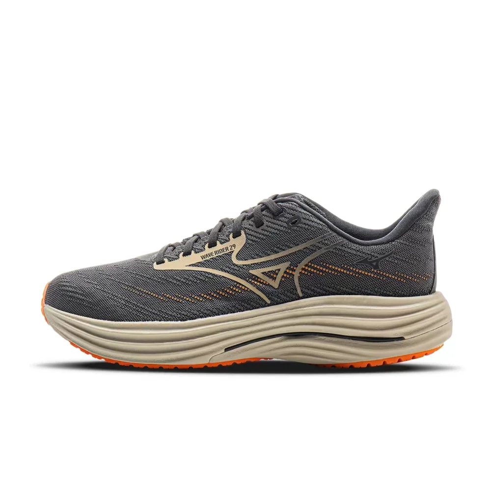 Mizuno WAVE RIDER 29 Men's Low-Top Running Shoes  Gray, Non-Slip Grip, Durable Build & Versatile Comfort J1GC250310