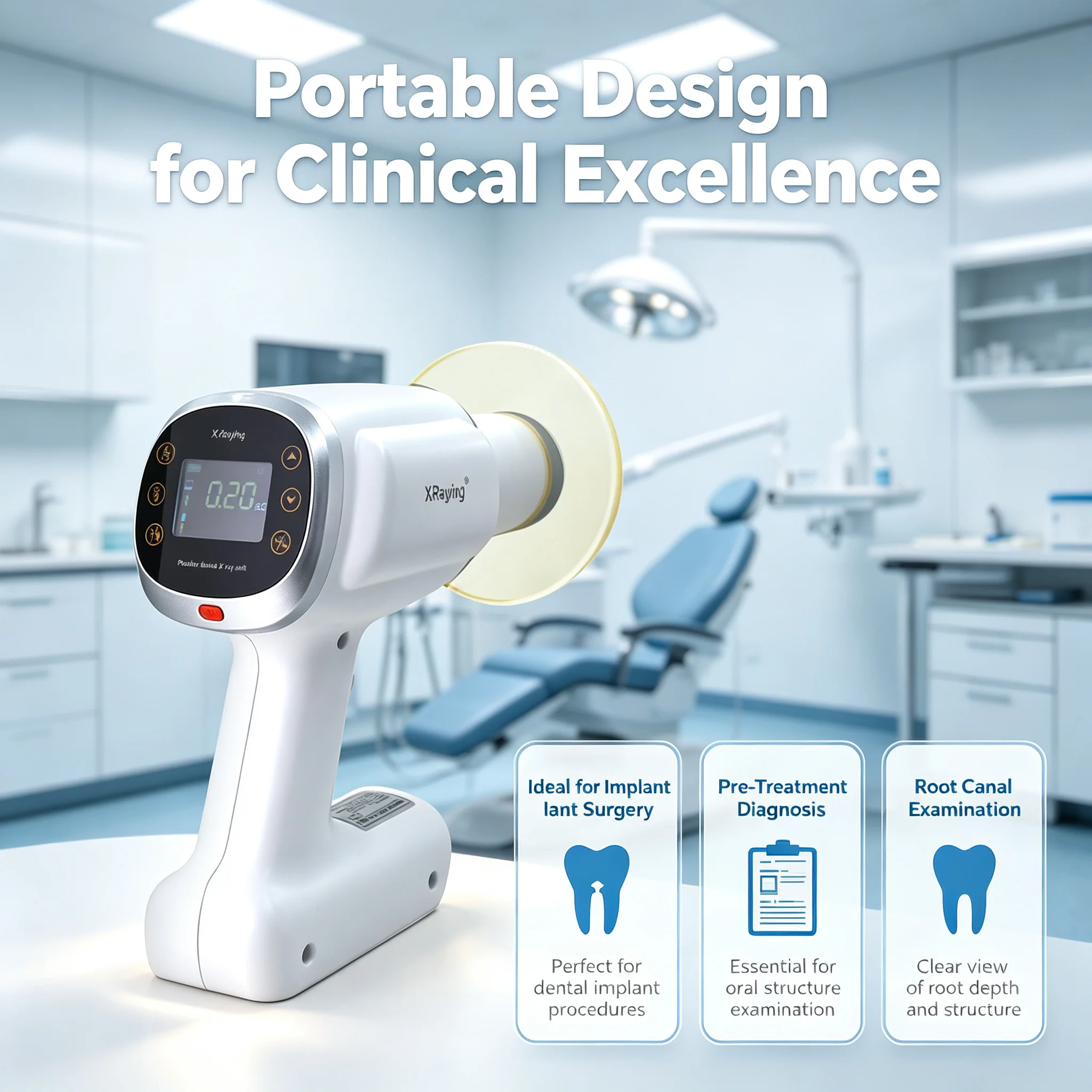 Dental X-Ray-500 Eco Tragbares Röntgengerät Hochfrequenz-Handgerät für orale Bildgebung Dental-Klinik-Röntgenanlage – Detail 2