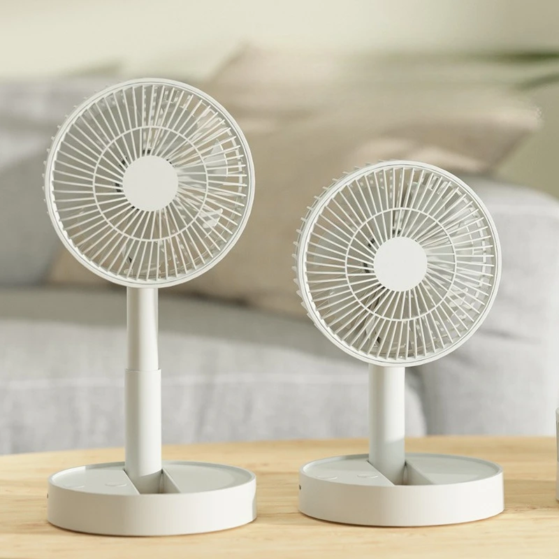 4 Speed Wind Retractable Foldable Rechargeable Small Fan USB Portable Oscillating Desktop Fan For Office Dorm Outdoor Use