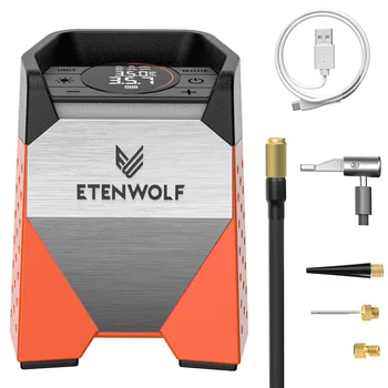 ETENWOLF ZEPHYR S3C Portable Air Compressor 100% Duty Cycle Car Tire Inflator 7800mAh for…