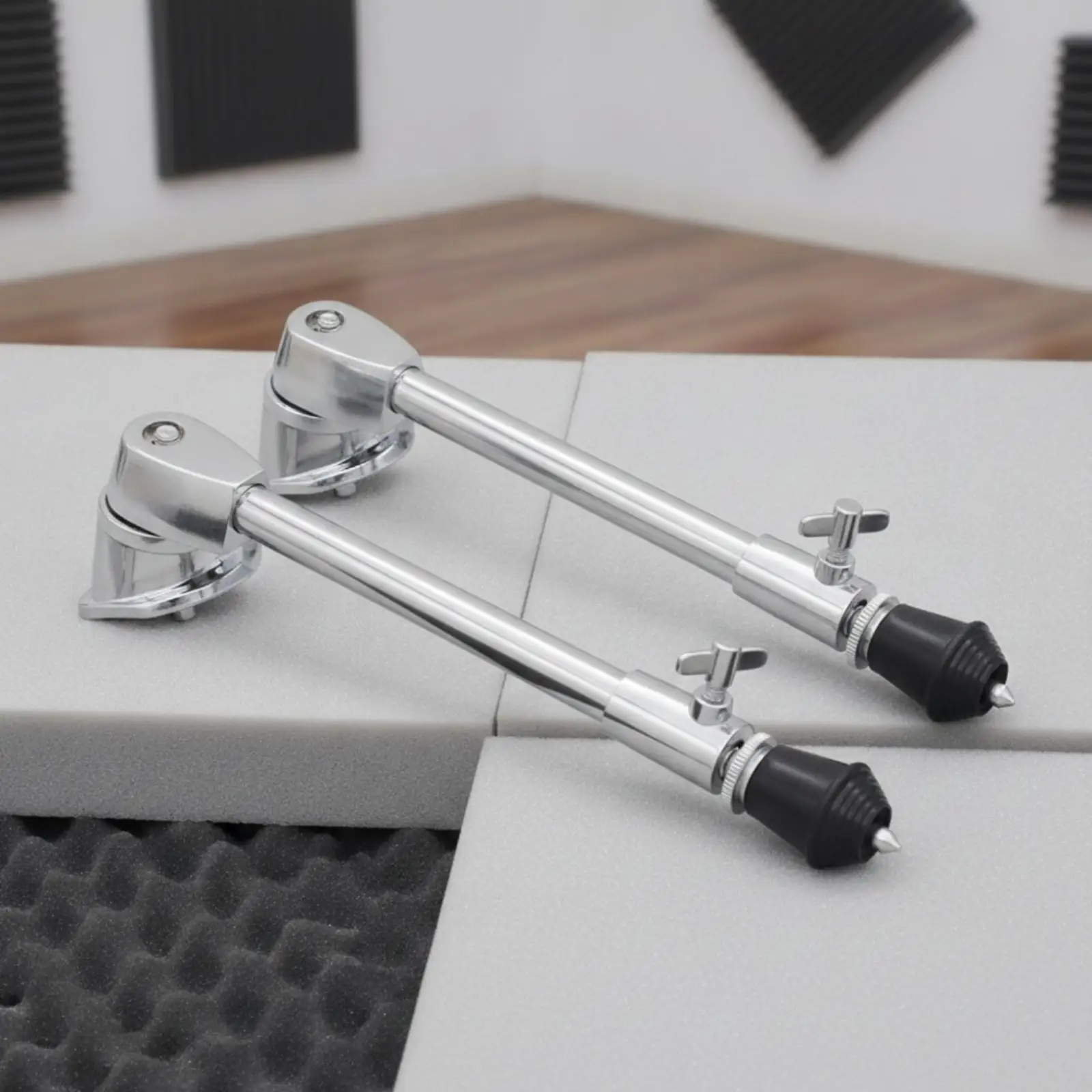 Iron Bass Drum Leg Accessory with Tubular Support and Locking Adjustable Height for Percussion Use