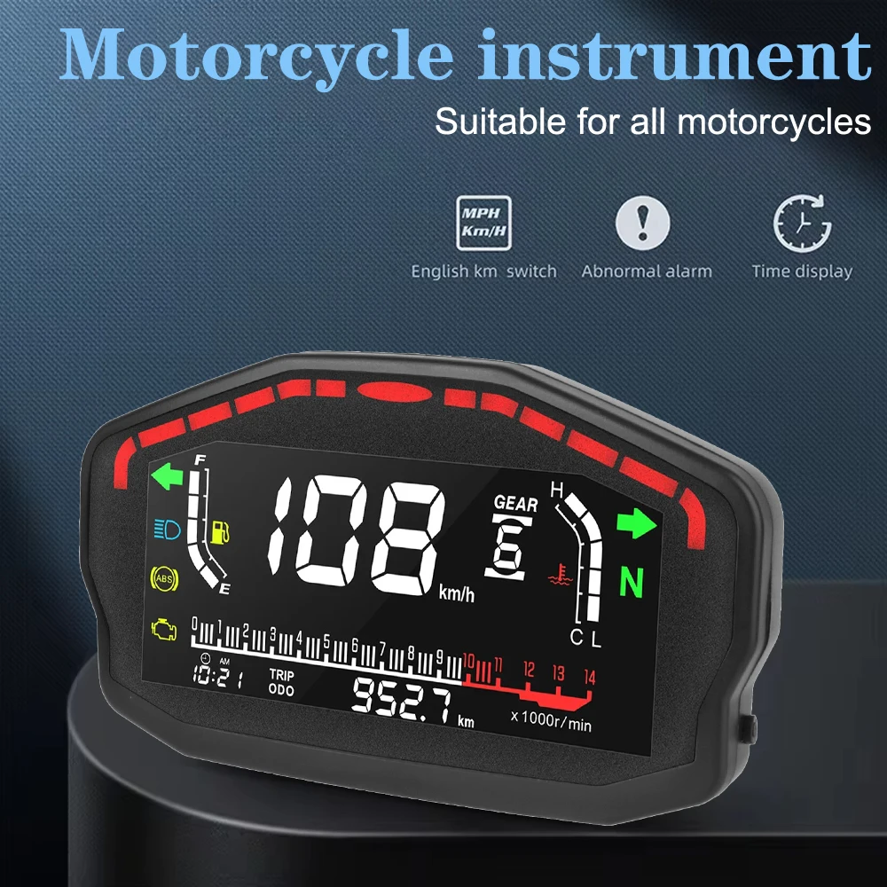 Contachilometri LCD retrò Moto Refit Tachimetro digitale per moto Scooter universale ATV Meter Indicatore contagiri a LED a 2/4 cilindri