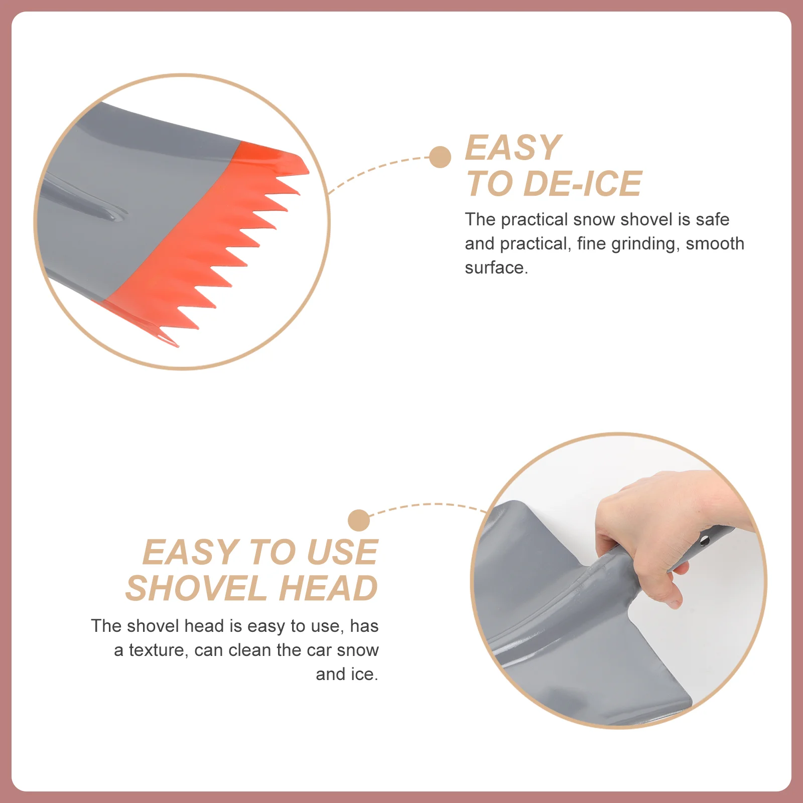 Serrated Snow Head Ice Breaking Outdoor Scoop Metal Cleaning Tool Professional Remover for Driveway