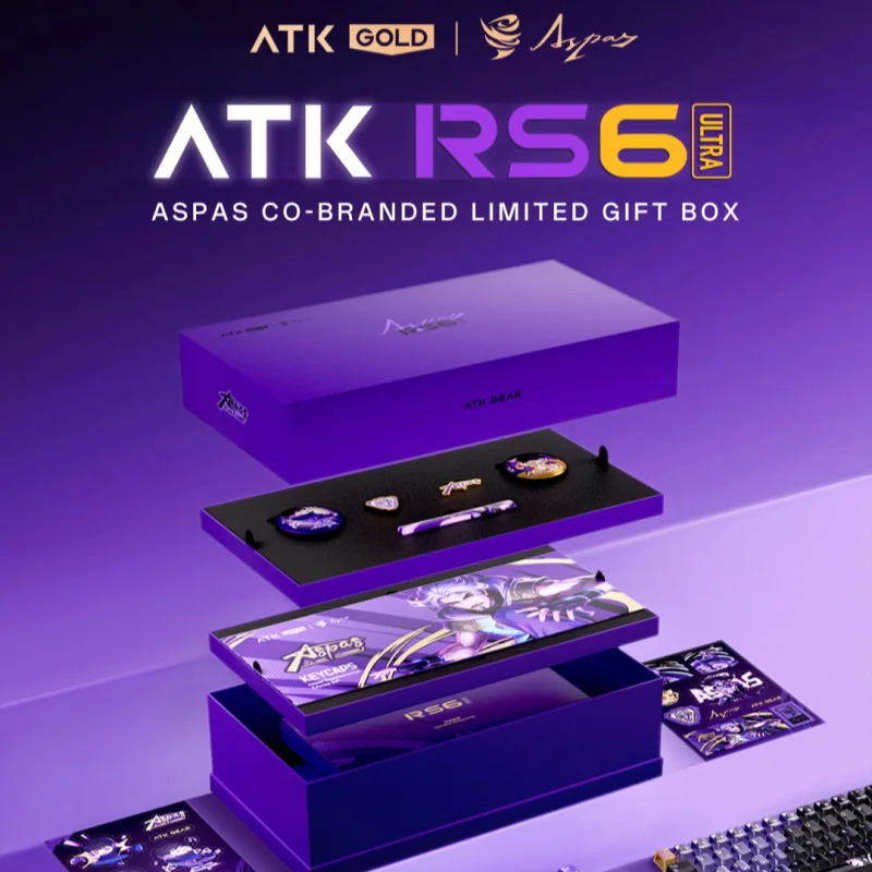 ATK RS6 Ultra ASPAS إصدار محدود لوحة المفاتيح محور مغناطيسي أغطية مفاتيح إضافية شارة مخصصة مجموعة صناديق هدايا مميزة للرياضات الإلكترونية القابلة للجمع #3