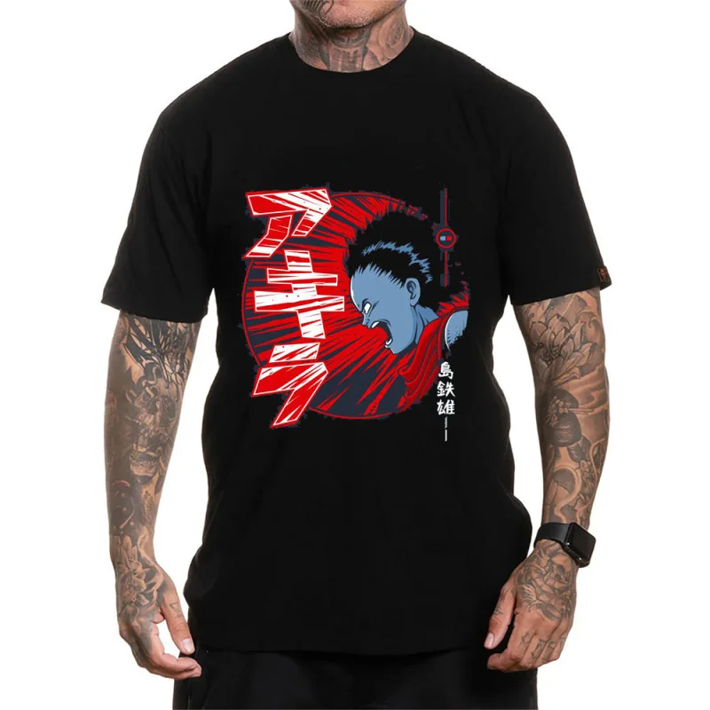 

0225 Vintage Akira Anime T Shirt Cyberpunk Manga City explosion Graphic clothes cyber mecha Neo-Tokyo Streetwear All size tops