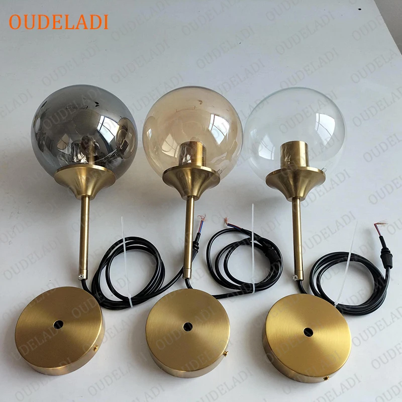 Imagem -05 - Estilo Nórdico Lâmpada Pendurada com Anel de Metal Luz Decoração Cozinha Mesa de Jantar Quarto Cabeceira Bola de Vidro