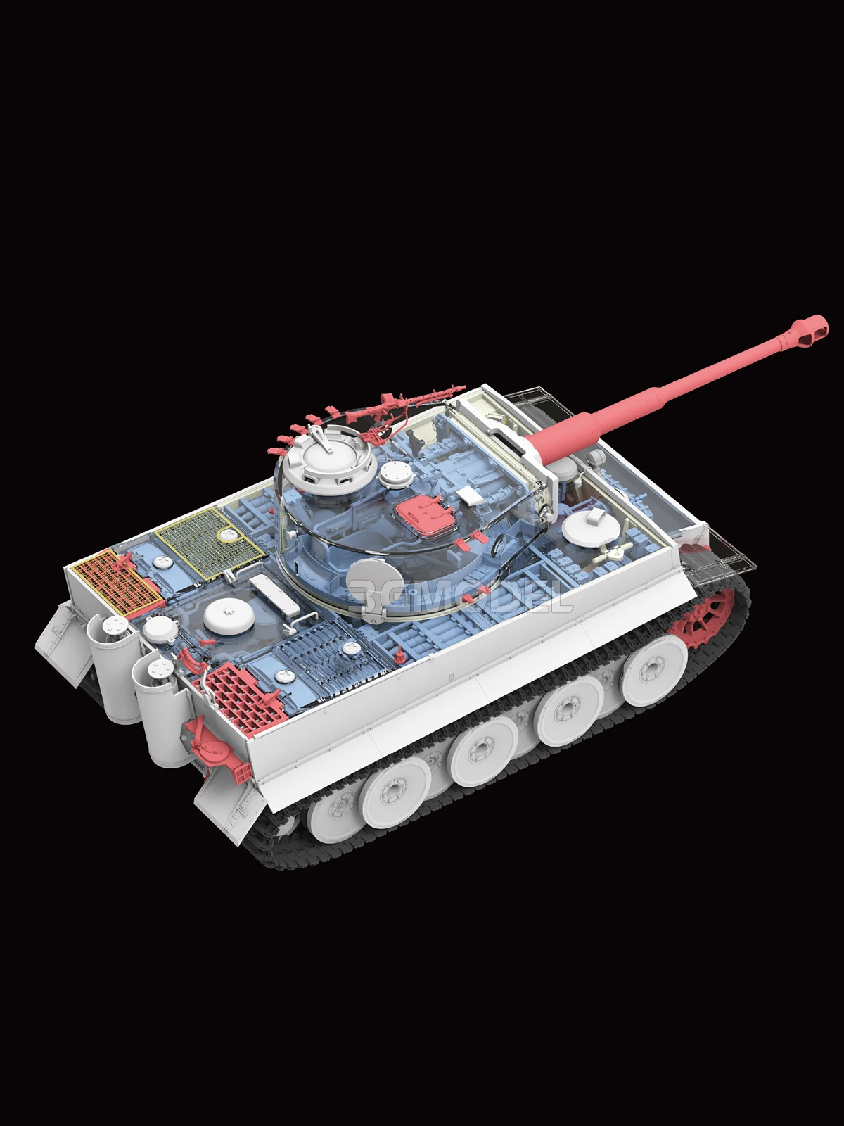 Ryefield-model geassembleerd modelbouwpakket RM-5152 Tiger I Mid-Production Transparant Turret Volledige interieurpakket 1/35