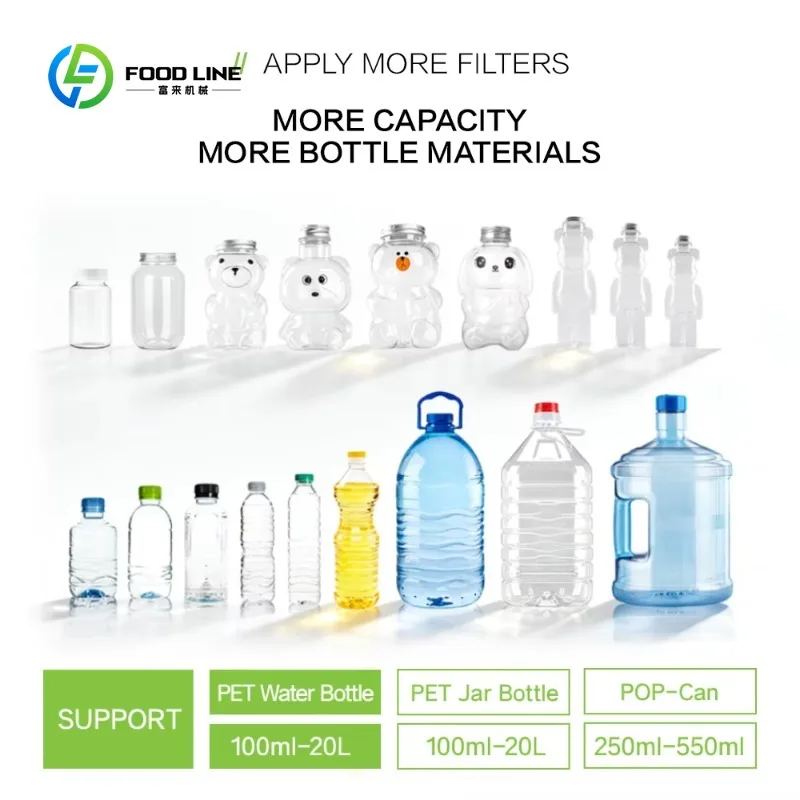 Customized High Output Semi Automatic 2 Cavities 600-700bph Multi Size Beverage Jar Pet Bottle Blower