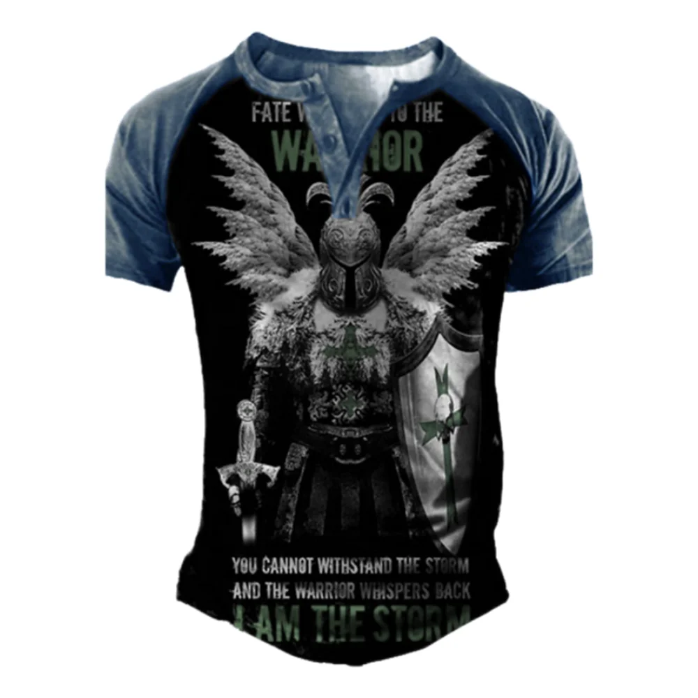 

Men's Printed Vintage Summer T-Shirt, Henry Outdoor Short Sleeve T-Shirt, Extra Large Breathable Jacket, Casual Street Fashion