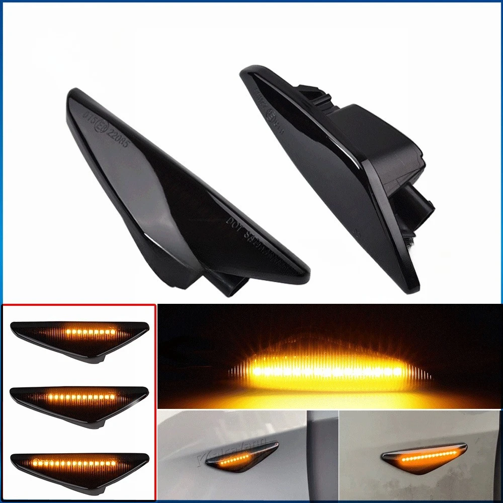 

2 шт. светодиодный последовательный боковой габаритный фонарь для BMW X3 F25 2011-2017, янтарный динамический указатель поворота