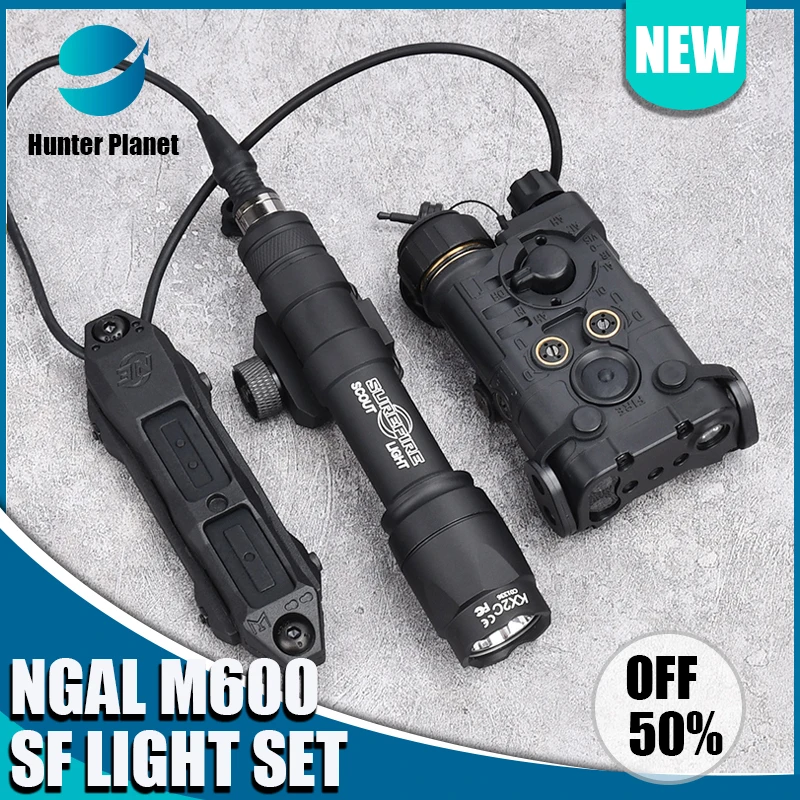 WADSN NGAL Red Green Blue IR Laser Sight Tactical M600C M600 Flashlight White Light Dual Function Pressure Switch Fit 20mm Rail