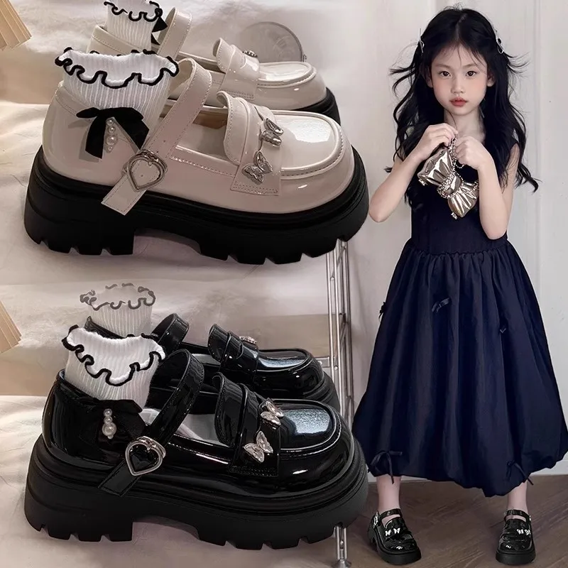 

2025 Children Leather Shoes for Girls Autumn New Fashion Princess Soft Bottom Comfortable Casual Anti-slippery Versatile Shoe