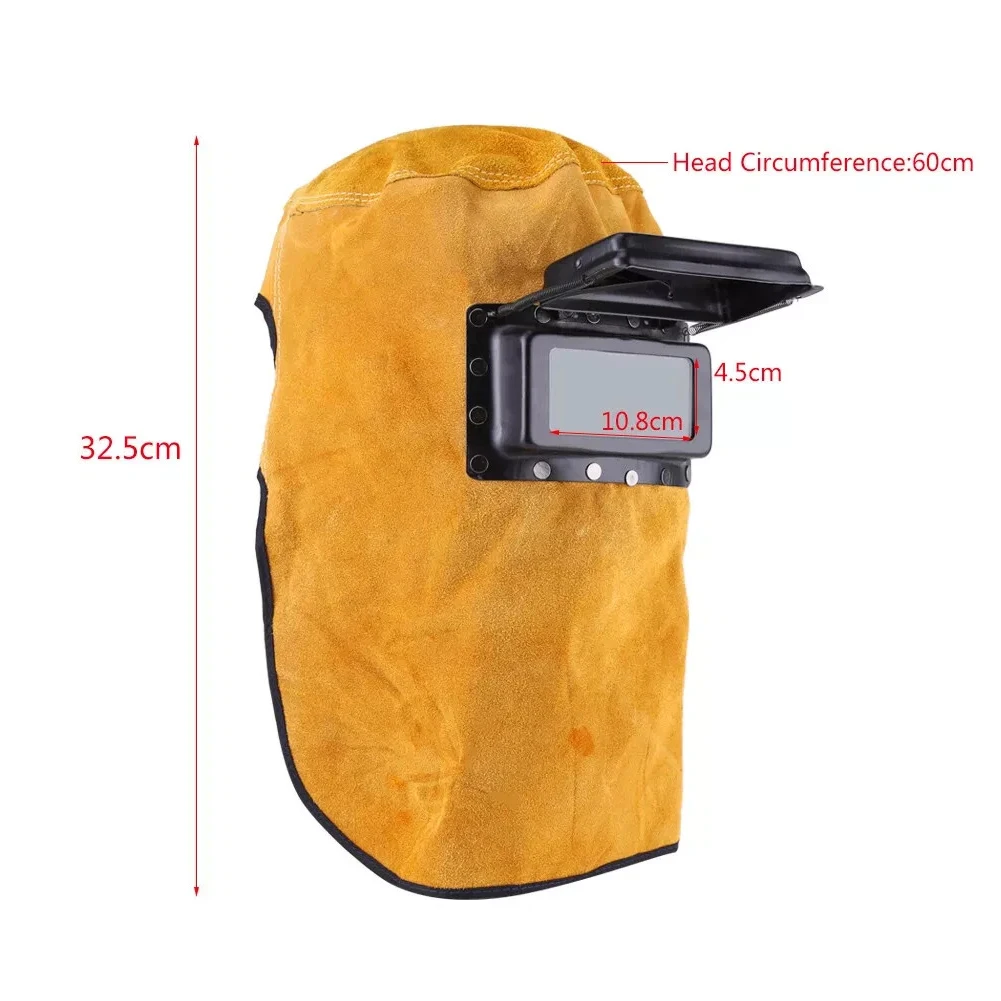 1Pc Schweißen Maske Solar Auto Verdunkelung Filter Objektiv Schweißer Kuh Leder Schweißen Helm Maske Haube Kappe Für Schweißen schutz