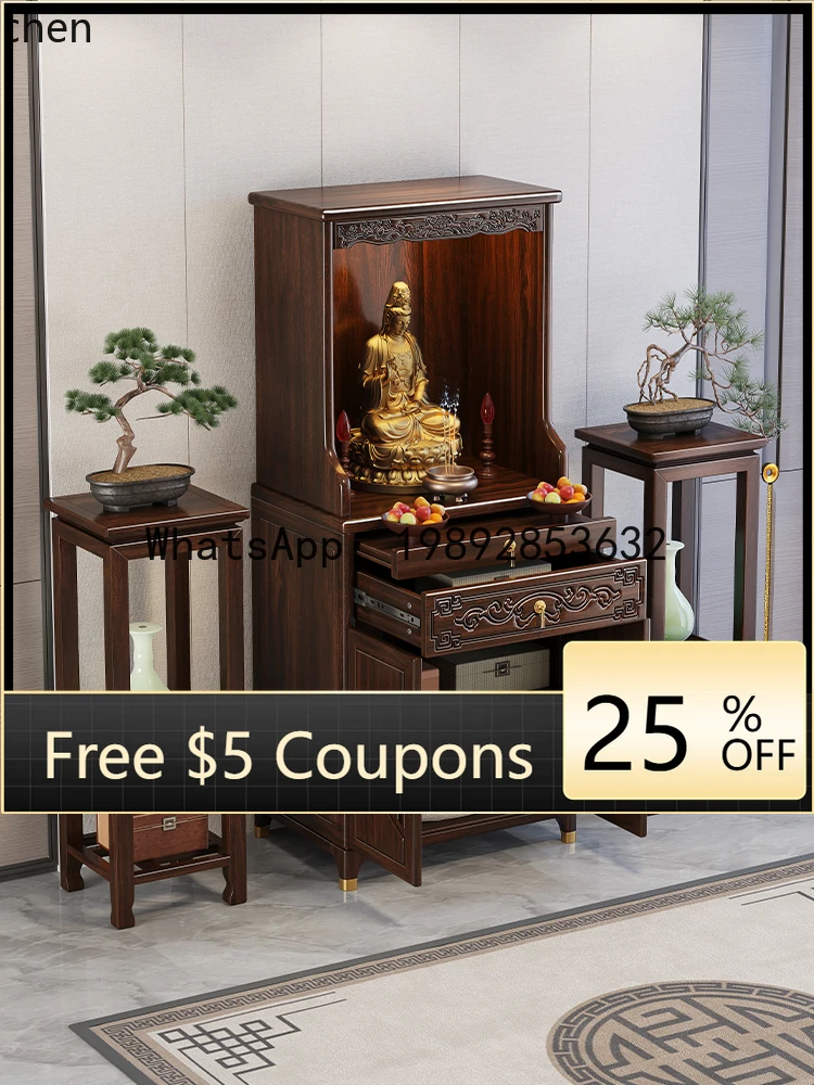 AB   Purple gold sandalwood cabinet Zhongtang household oering table Guanyin shrine Buddhist platform