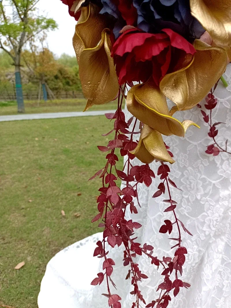 Poney de flores artificiales con Calla Liliy ramo de novia ramos de dama de honor para boda