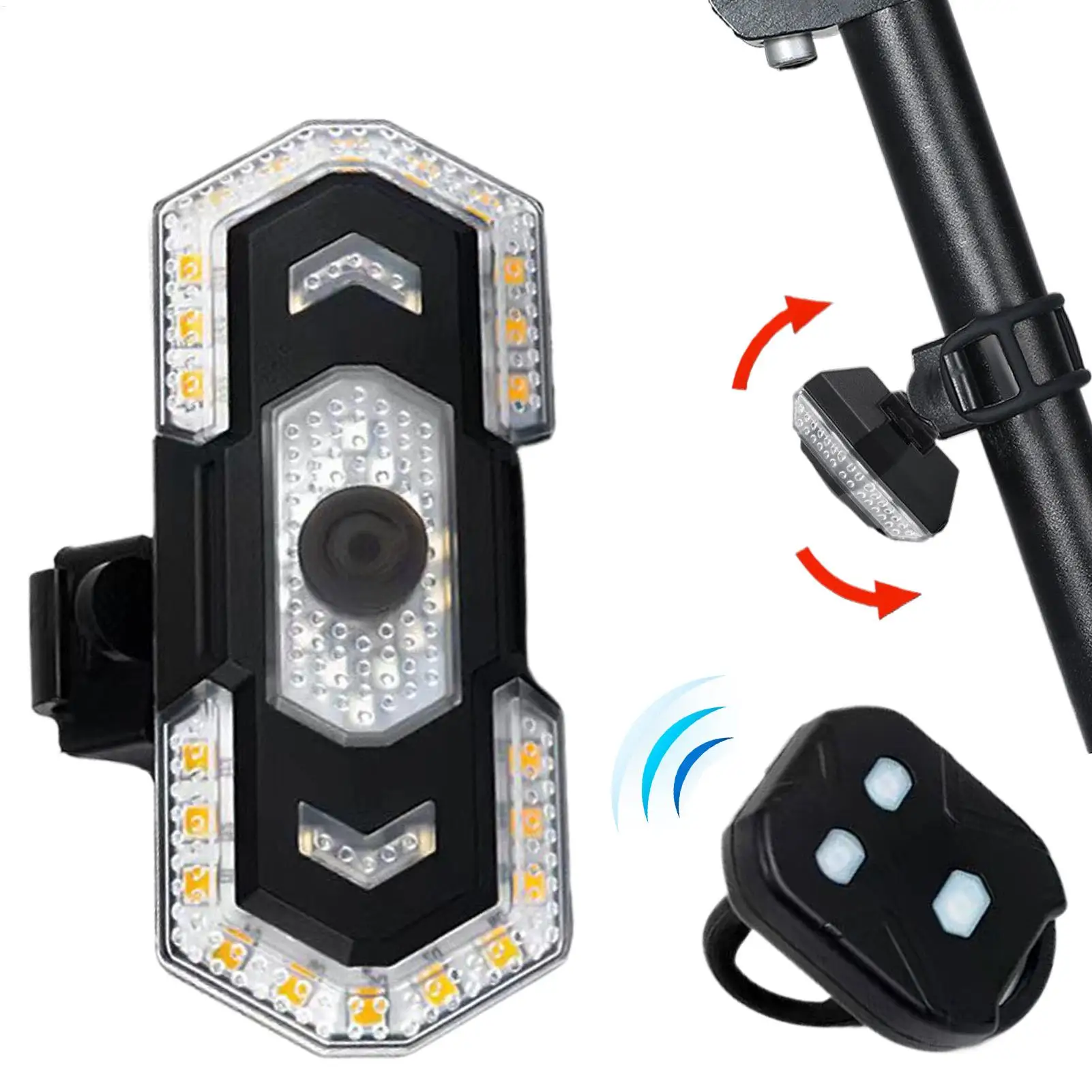 Waterproof Bicycle Turn Signals 5 Modes Remote Control Rear LED Light for Road Mountain Electric Scooter Safety Night Riding