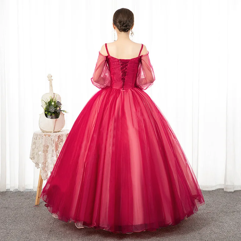 Customized Ball Gown Evening Dresses Tulle Appliques Spaghetti Straps Prom Party Gowns Formal Vestido De Fiesta Abendkleider