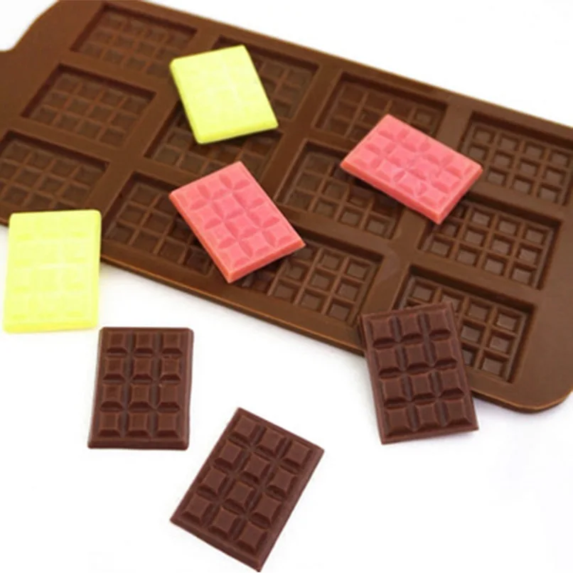 Silicone Mold 12 Even Chocolate Mold Fondant Patisserie Candy Bar Mould Cake Mode Decoration Kitchen Baking Accessories