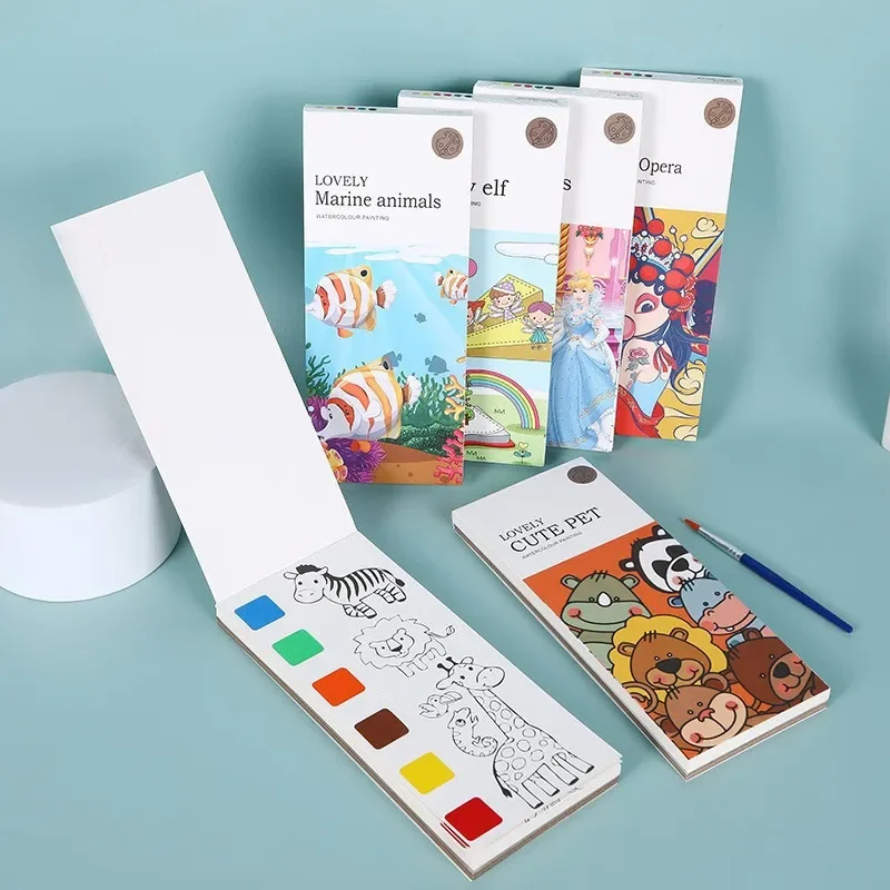 Livre de coloriage de peinture à l'eau graffiti pour enfants, jouet de puzzle d'éducation précoce pour enfants, dessin de bricolage