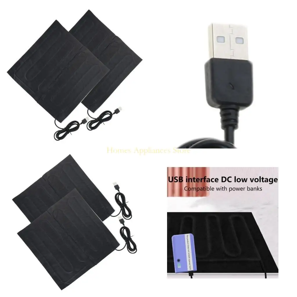 

D0AB Portable USB 5V Heating Blanket Fast Warming Solution Heating Mats Felt Texture