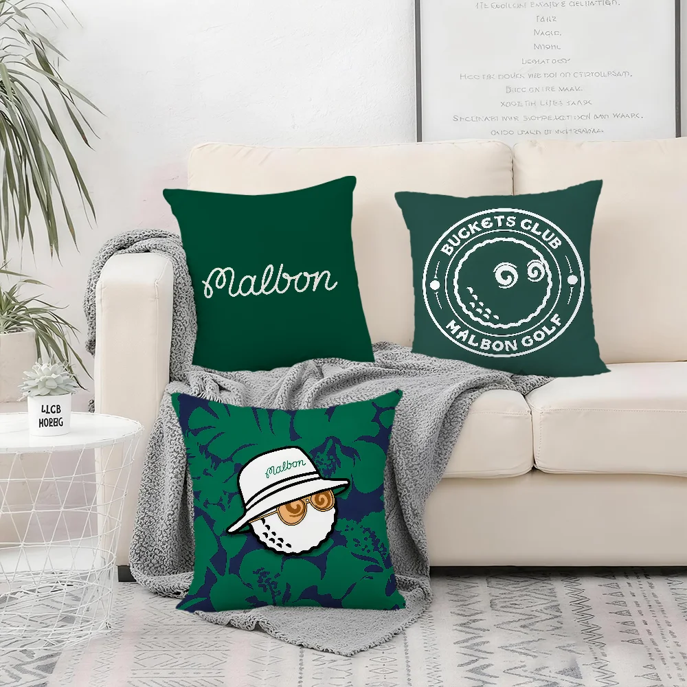 Fashion Golf M-mALBON Logo Cushion Cover Bedroom Sofa Decorative Home Car Portable Cushion Cover With Zipper Soft Pillowcase