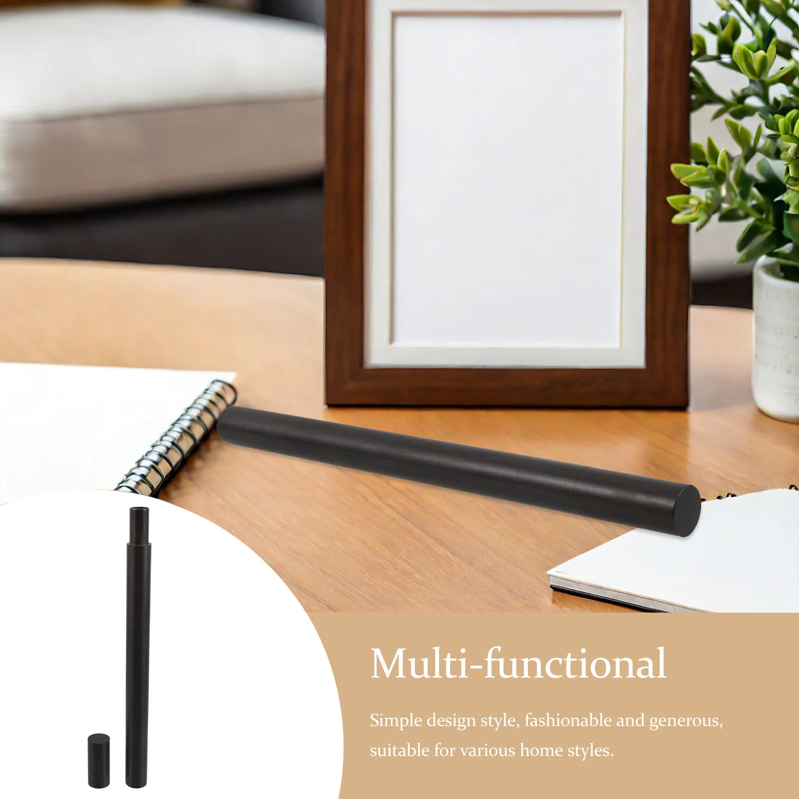 

Ebony Wood Incense Stick Storage Tube 9.25x0.7 Inch Moistureproof Portable Holder Jar for Stick Incense Organizer Home Living