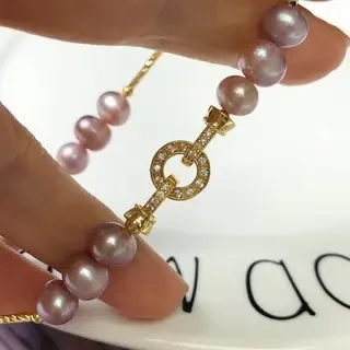 Concentric Buckle Bracelet Girls Natural Freshwater Pearl Ot Buckle Extension Chain Various Styles Bracelet Jewelry Gift Jewelry