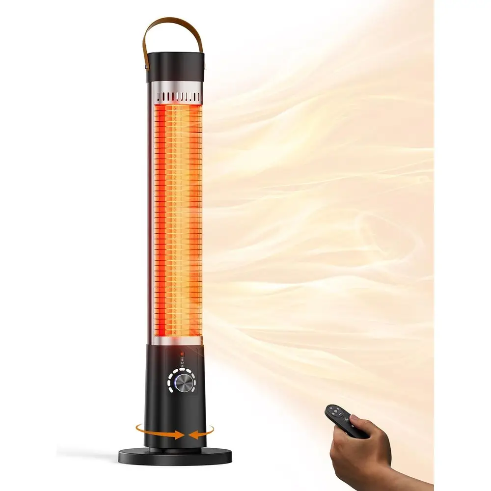 

Portable 1500W Infrared Space Heater, 60-Degree Oscillating, with Timer and Remote Control, Ideal for Outdoor Patios and Gazebos
