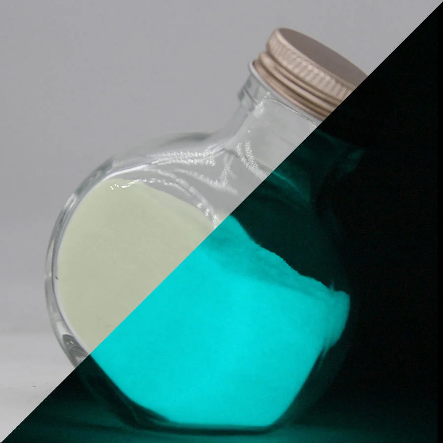 الأخضر الأزرق صديقة للبيئة غير سامة متوهجة في الظلام الصباغ الانارة مسحوق أصباغ لمعدات الصيد اللعب الهدايا