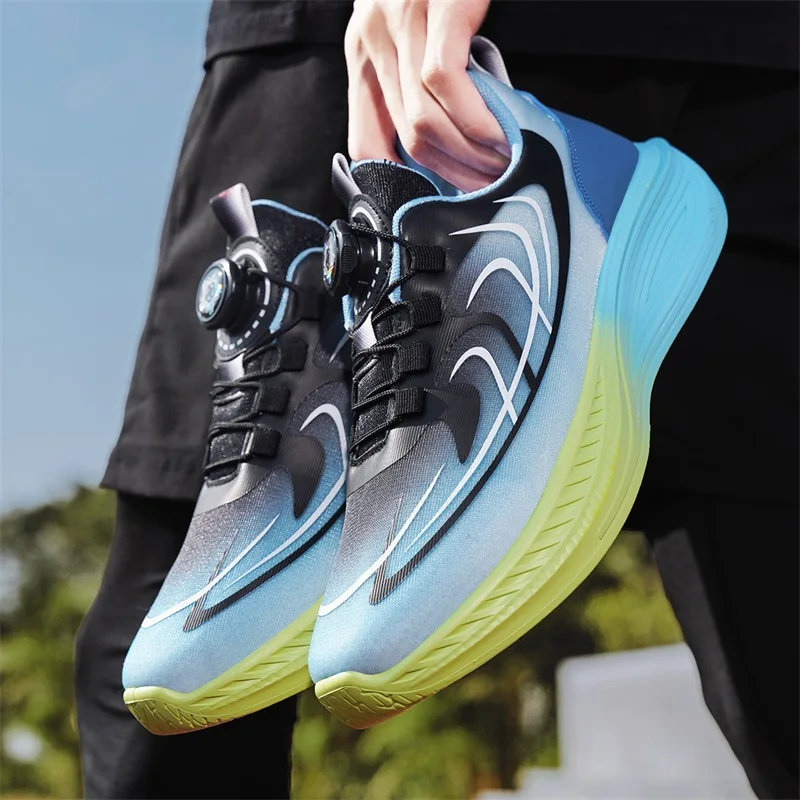 

Fashion Men's Running Shoes Breathable Lightweight Casual Sneakers Rotating Button Comfortable Walking Shoes Outdoor Sport Shoes