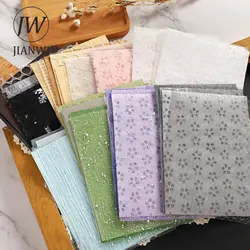 JIANWU 10 Sheets A5 Gauze Mesh Hollow Mixed Special Material Paper Journal Memo Pad DIY Scrapbooking Decoration Paper Stationery