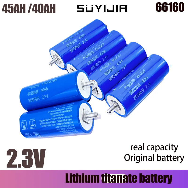 

Lithium Titanate 66160 40AH/ 45AH Lithium Titanate Battery LTO 2.3V 10C for Solar Energy Storage Car Start Battery UPS Discharge