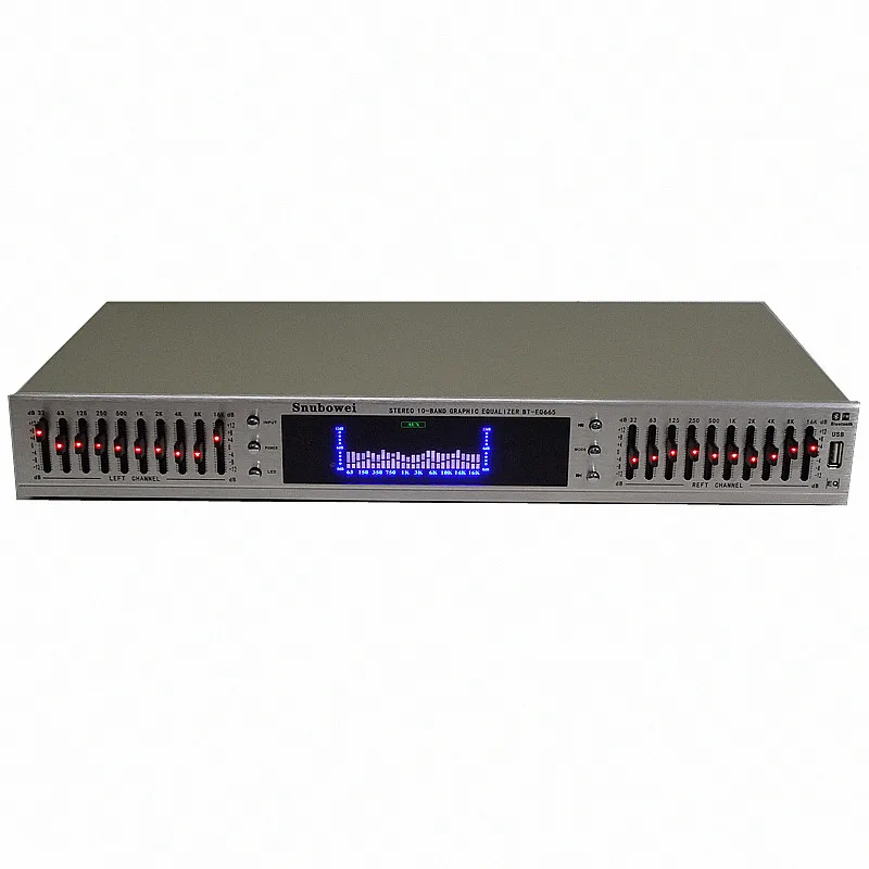 EQ-898BT HIFI Digital HD Stereo Preamplifier Built-In USB Bluetooth Home Stage Equalizer Dual 10 Segments 220V