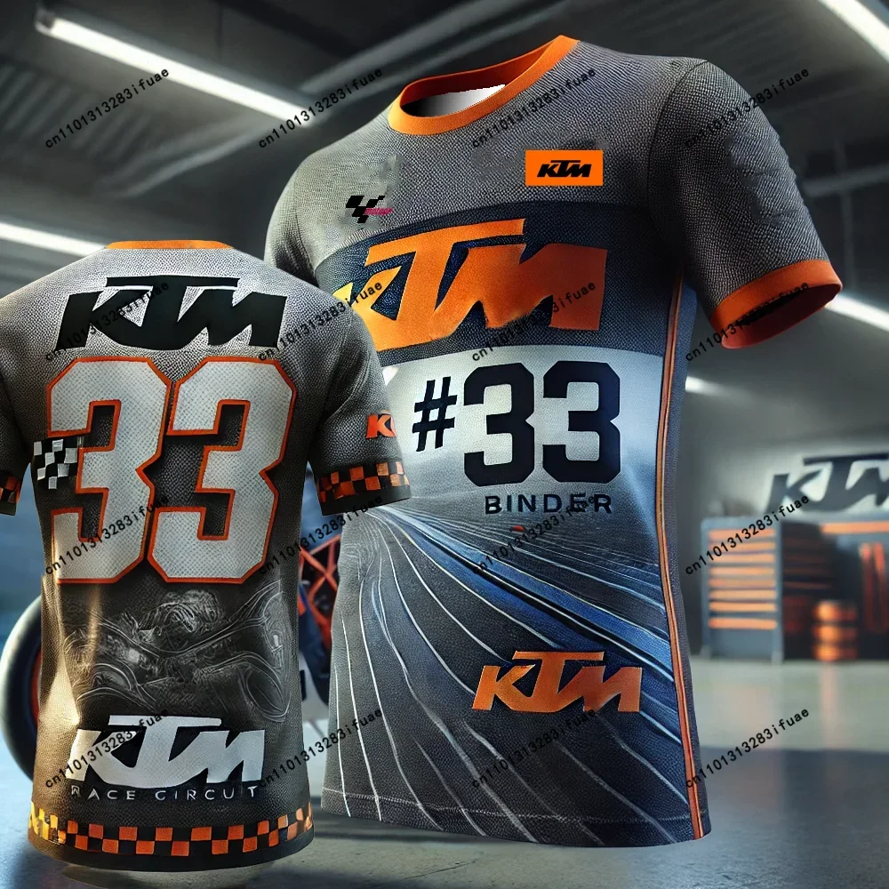 

KTM 2025 LC4 RB F1 MotoREX Moto-Gp THOR MXGP Фабрика Джерси MX Брэд Binder # 33 Гран-при WP Повседневная футболка для взрослых и детей Airoh