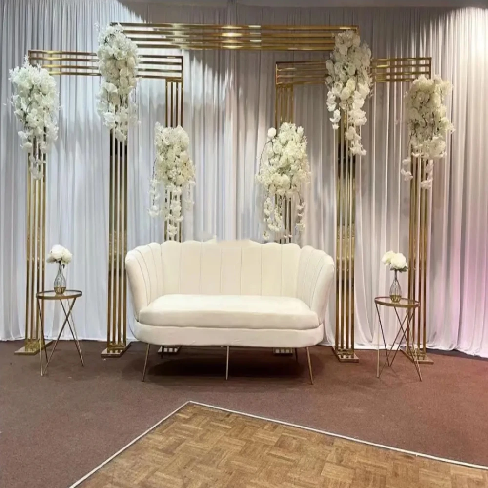 

1pcs/3pcs)gold pedestal plinth without Chandelier Centerpieces Gold Stand flower Support for Wedding backdrop stage Decoratio