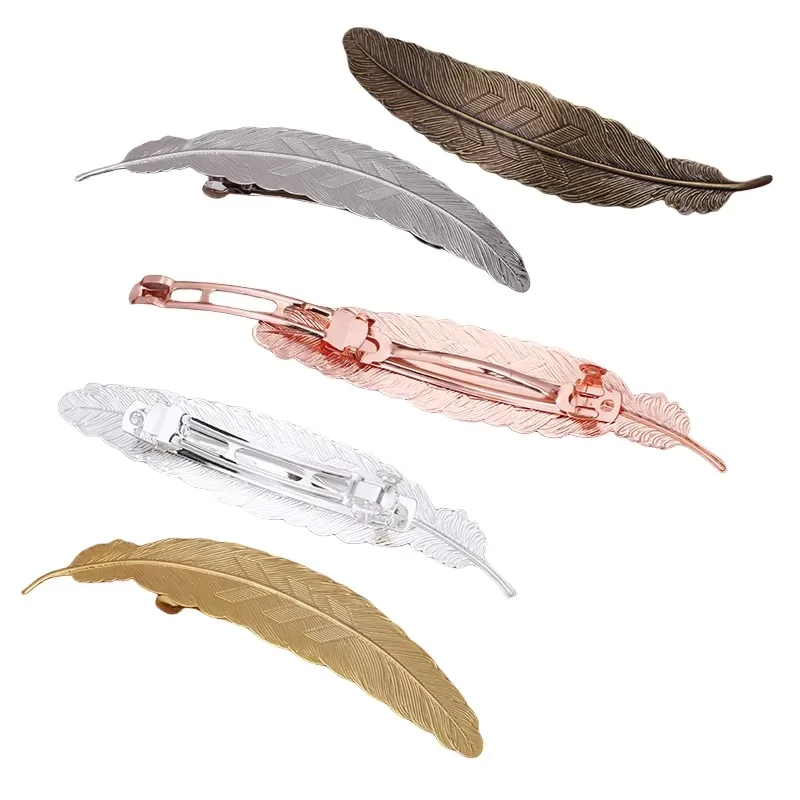 BoYuTe (10 Pieces/Lot) 110*23mm Big Feather Hair Clip Women Hairpin Jewelry Accessories