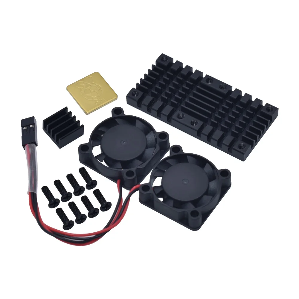 LIZAO Raspberry Pi 4B 3B+ Cooling Kit Dual Fan + Heatsink with Thermal Adhesive Tape Cooler