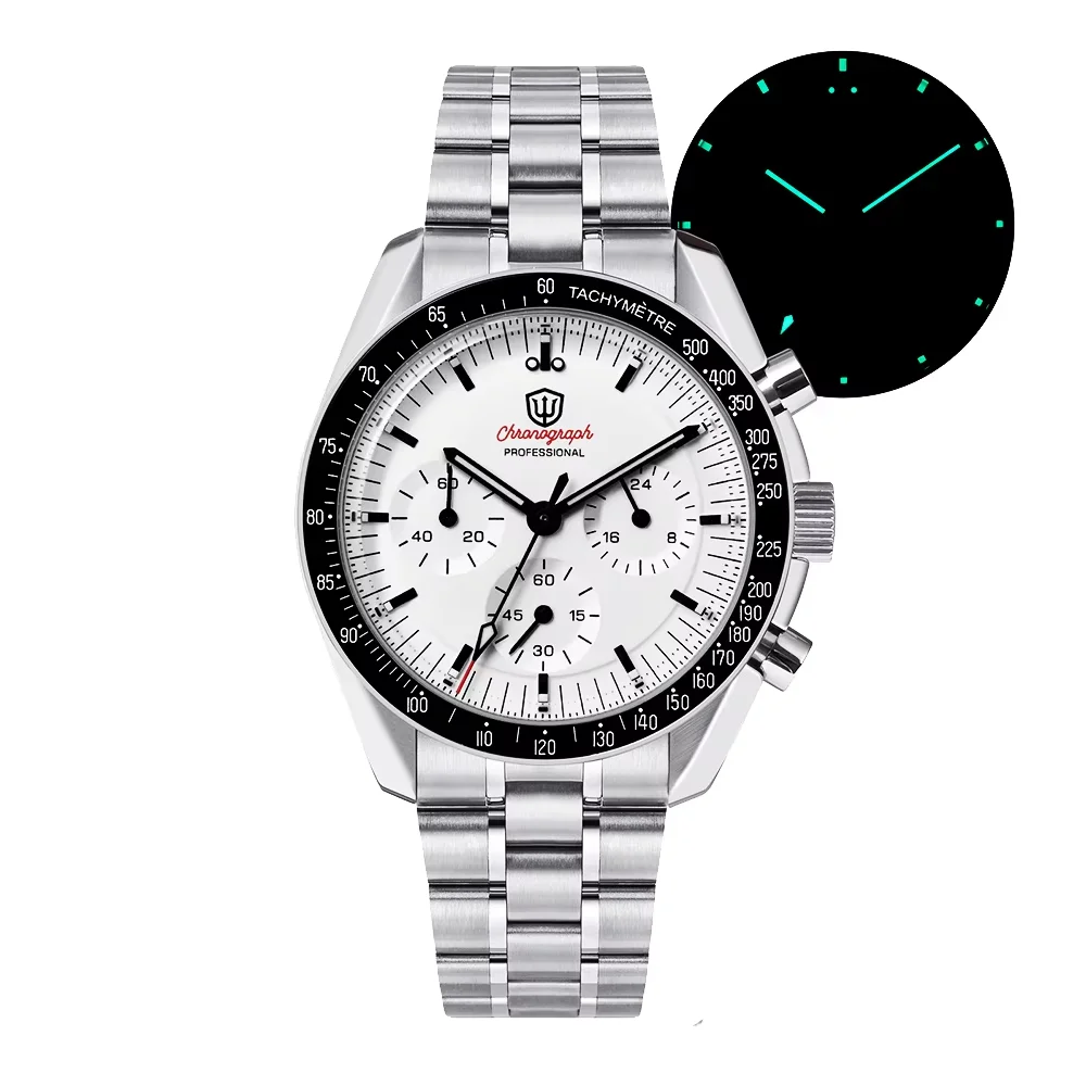 Watchdives New Wd1863 Quartz Men Watch VK63 Chronograph Bubble Sapphire Waterproof 39Mm Steel Top Brand Luxury Business Watch image 3