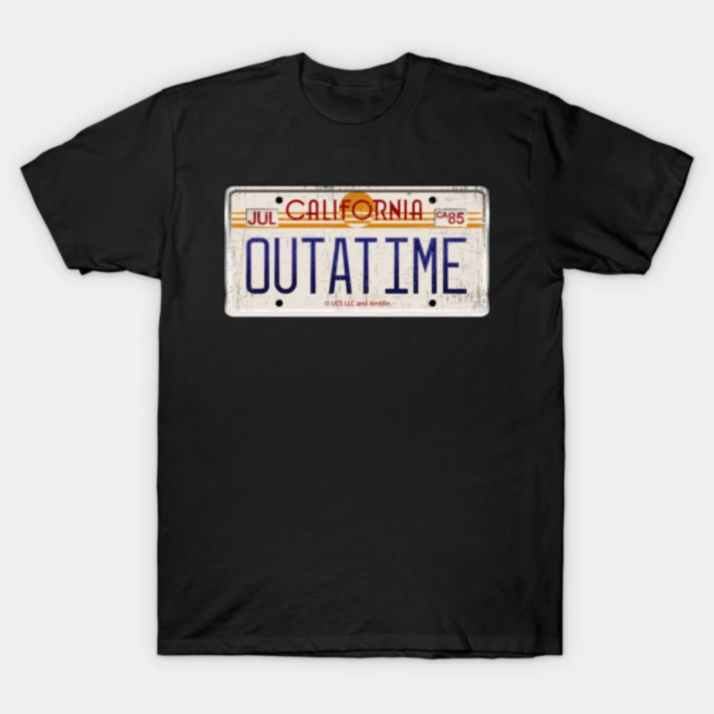 

2026 Soft Cotton T-Shirt for Men Women, Retro Back To The Future CA 1985 License Plate Graphic Casual Garment Daily Street Cloth