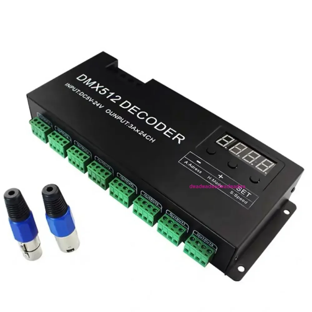 

Digital 24CH RGB DMX512 Decoder, 3/4CH RGB RGBW DMX512 Decoder, 30CH RGB DMX Decoder DMX512 Controller DC12-24V For LED Strip