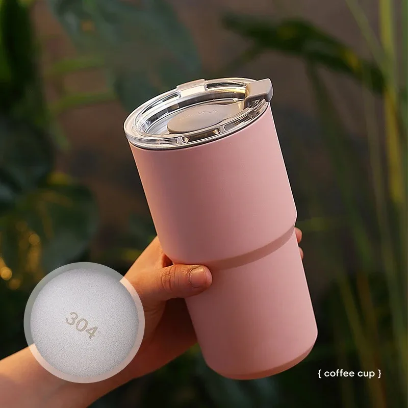 460/560ML 304 Stainless Steel Thermos Cup Cross-border Large Capacity Water Portable Office Water Coffee Cup Double-layer Mug