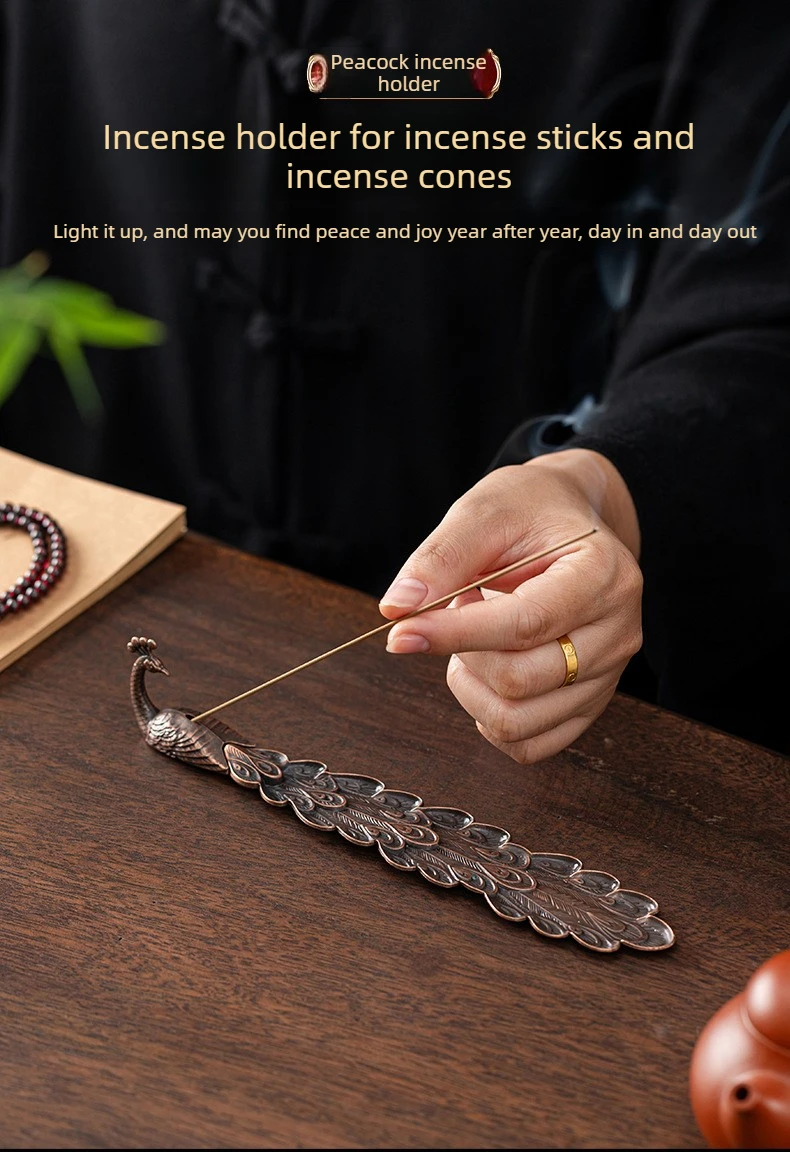 Peacock opens its tail incense holder incense holder incense holder sandalwood incense burner desktop small ornaments phoenix