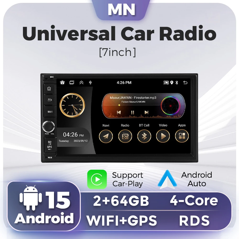 

Для Toyota, Nissan, Jeep, Hyundai, Kia, Chevrolet, VW, Fiat: Android 15 Carplay 2 Din Автомагнитола GPS, центральная интеллектуальная аудиосистема для автомобиля