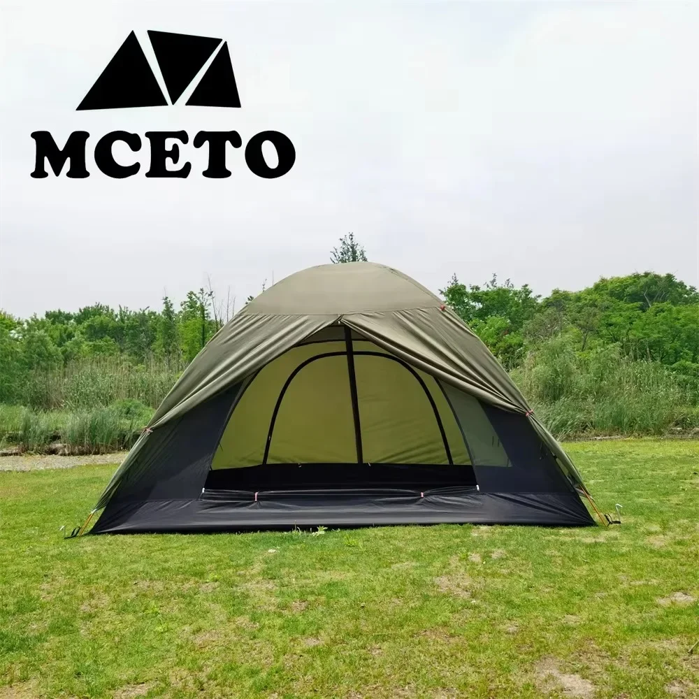 MCETO 6 Person Double Layer Dome Large Outdoor Family Camping Tent Aluminium Pole Party Adventure Equipment