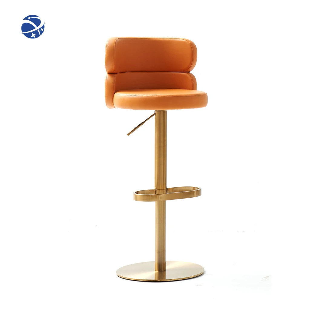 

YyhcCustom Bar Stools Steel Golden Frame Gold For Bar Chairs Barstool Leather Stool Modern For Bars