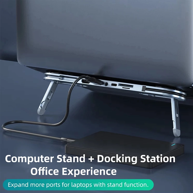 6 In 1 USB C Laptop Docking Station Stand USB C Dock Tablet Stand USB C Hub 4K USB 3.0 PD 100W Type C Hub For PC Laptop