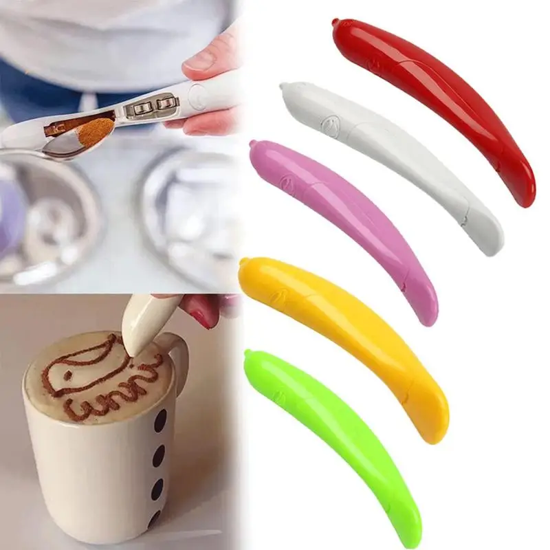 Latte Art Electrical Drawing Pen Coffee Carving Pen Coffee Stencils Cake Spice Cappuccino Decoration Pen Baking Coffee Stencils